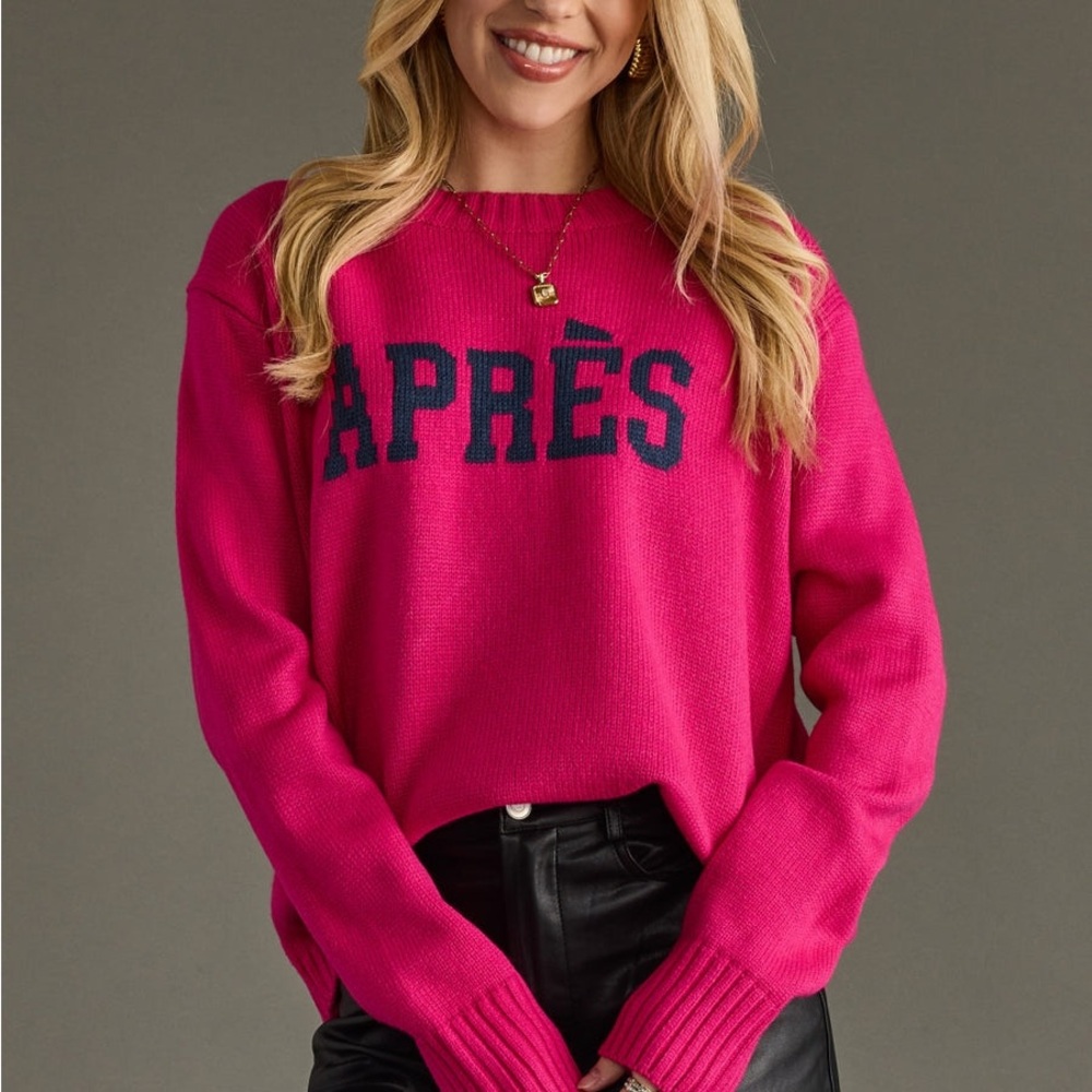 Hot Pink 'Après' Crewneck Sweater